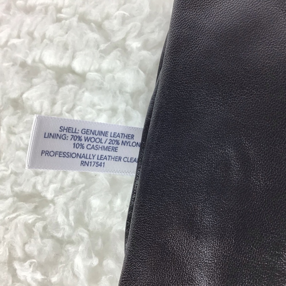 Charter Club Tech Palm Leather Gloves Black - Picture 5 of 5
